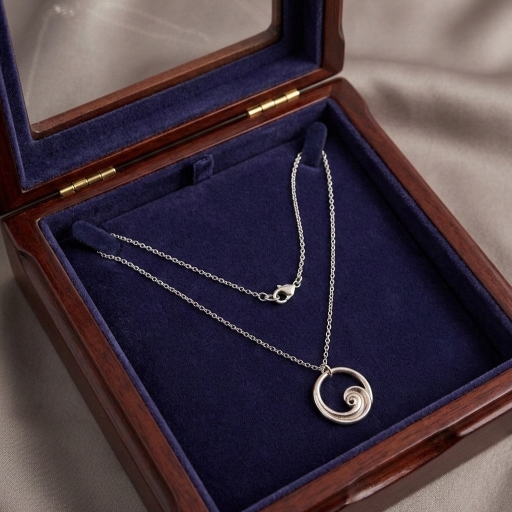 Elegant Sterling Silver Swirl Pendant Necklace